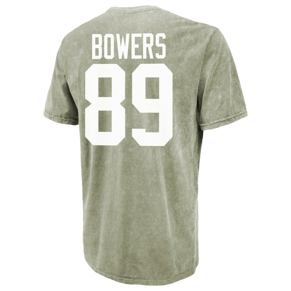Brock Bowers Las Vegas Raiders Majestic Threads Mineral Wash Name & Number T-Shirt - Moss Green cheap