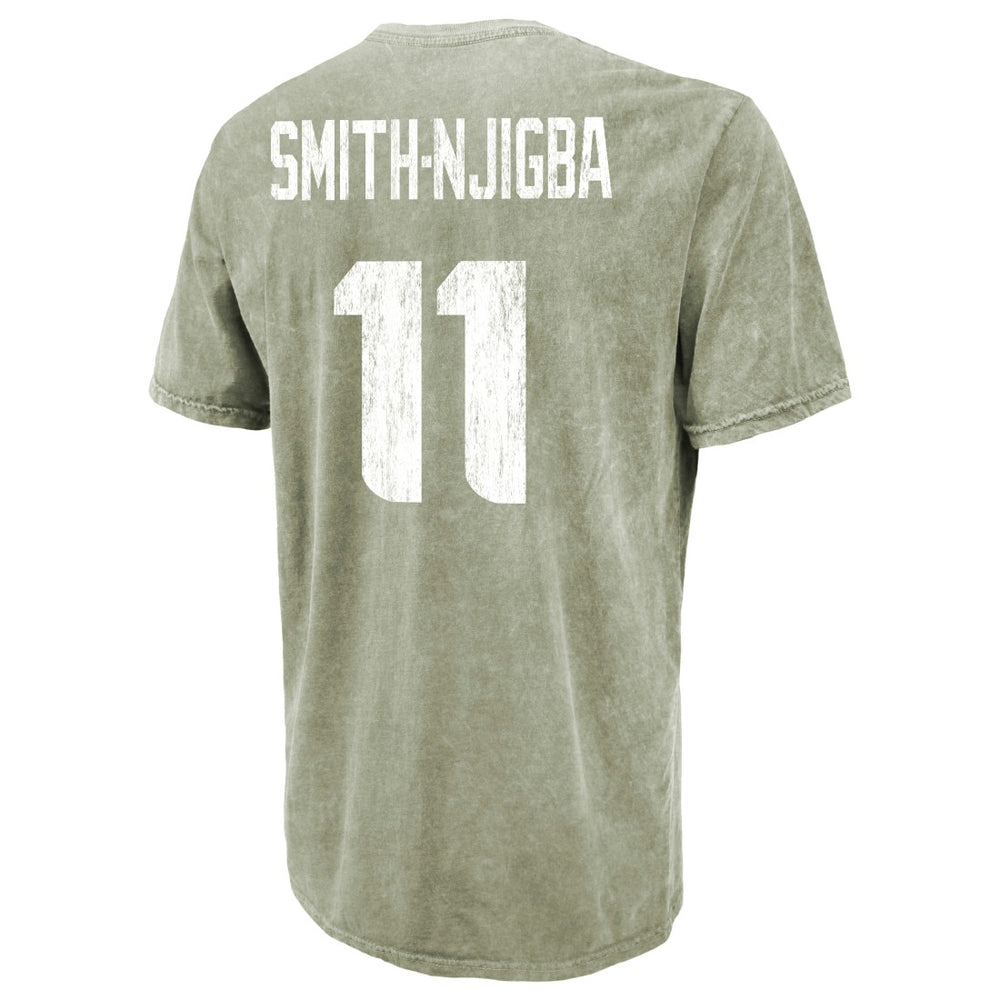 Jaxon Smith-Njigba Seattle Seahawks Majestic Threads Mineral Wash Name & Number T-Shirt - Moss Green for sale