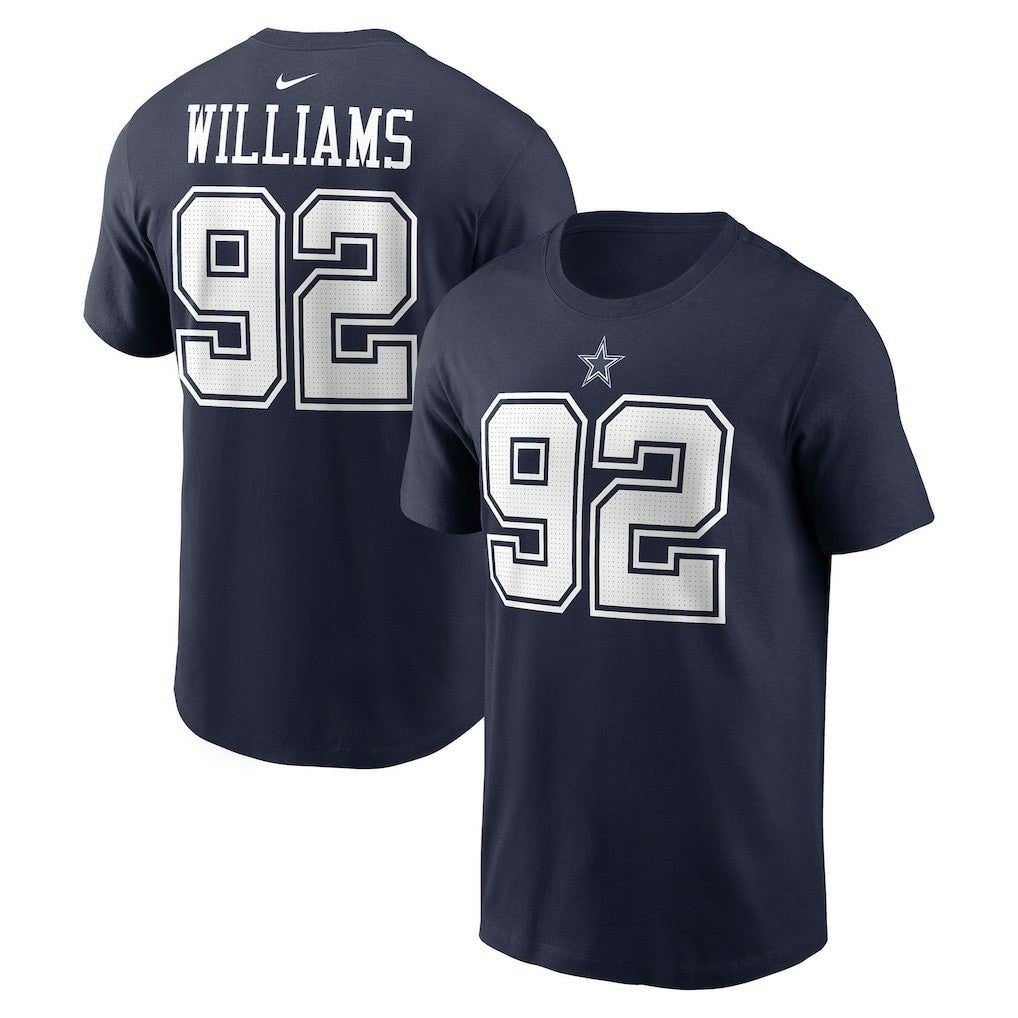 Quinnen Williams Dallas Cowboys Player Name & Number T-Shirt - Navy on sale