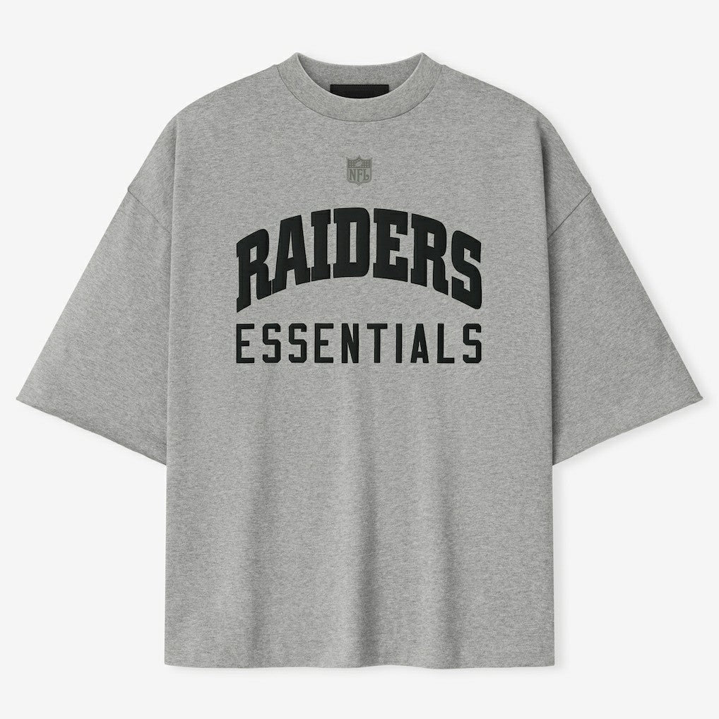 Las Vegas Raiders Fear of God x NFL Unisex 3/4-Sleeve T-Shirt - Heather Gray discount