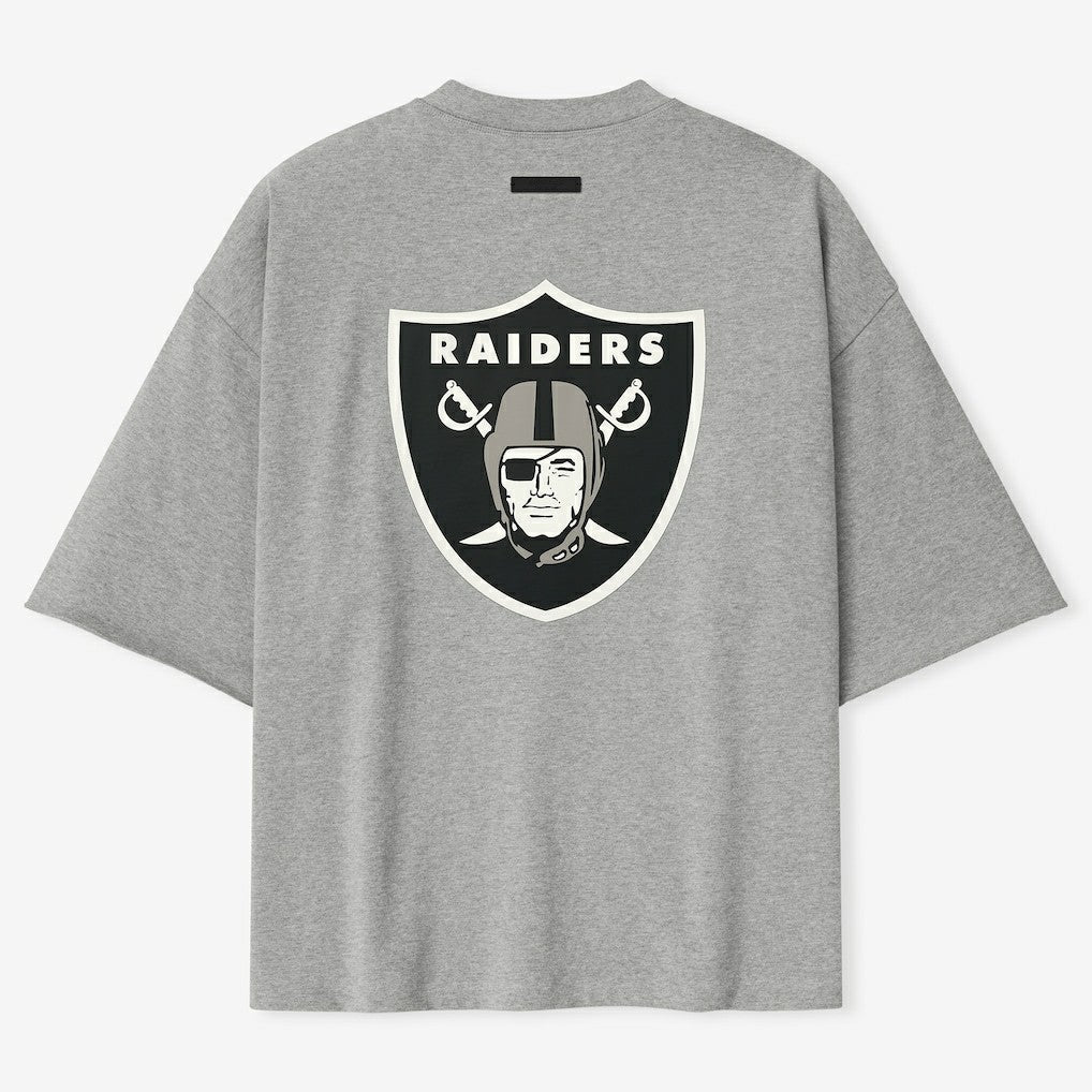 Las Vegas Raiders Fear of God x NFL Unisex 3/4-Sleeve T-Shirt - Heather Gray discount