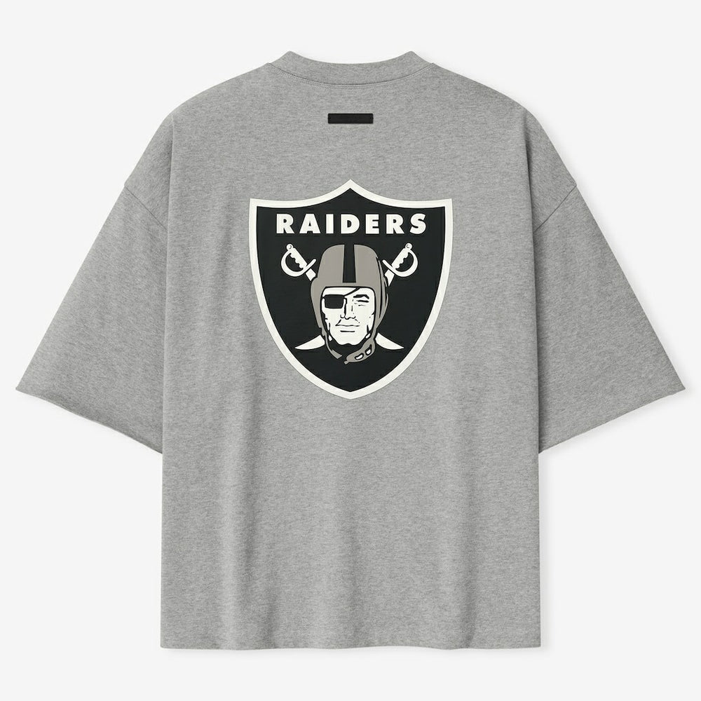 Las Vegas Raiders Fear of God x NFL Unisex 3/4-Sleeve T-Shirt - Heather Gray discount