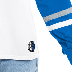 Dallas Mavericks G-III 4Her by Carl Banks Women's Key Player Oversized Hooded Long Sleeve T-Shirt sale - White/Royal on sale