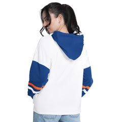 New York Knicks G-III 4Her by Carl Banks Women's Key Player Oversized Hooded Long Sleeve T-Shirt - White/Royal shop