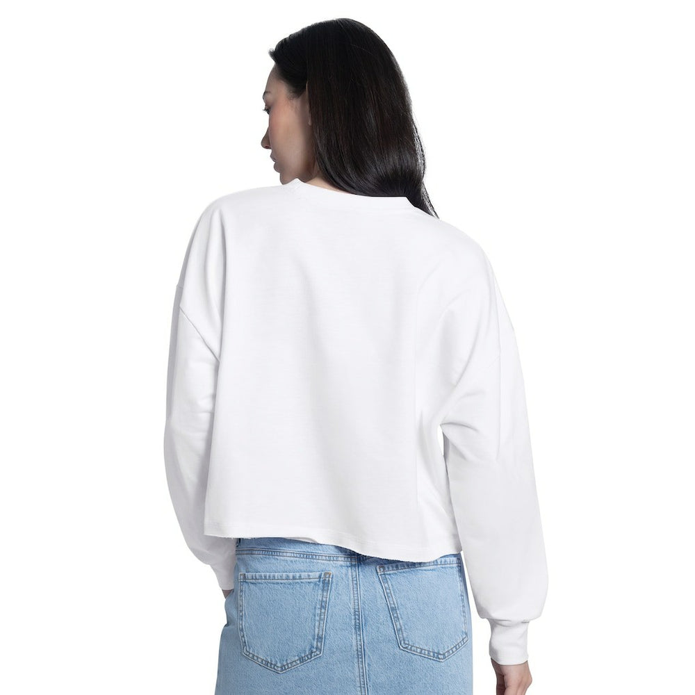 San Antonio Spurs G-III 4Her by Carl Banks Women's Bleachers Cropped French Terry Sweatshirt - White online