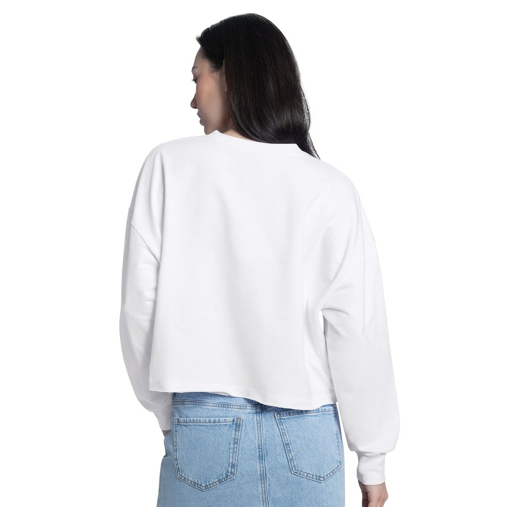 Dallas Mavericks G-III 4Her by Carl Banks Women's Bleachers Cropped French Terry Sweatshirt sale - White for sale