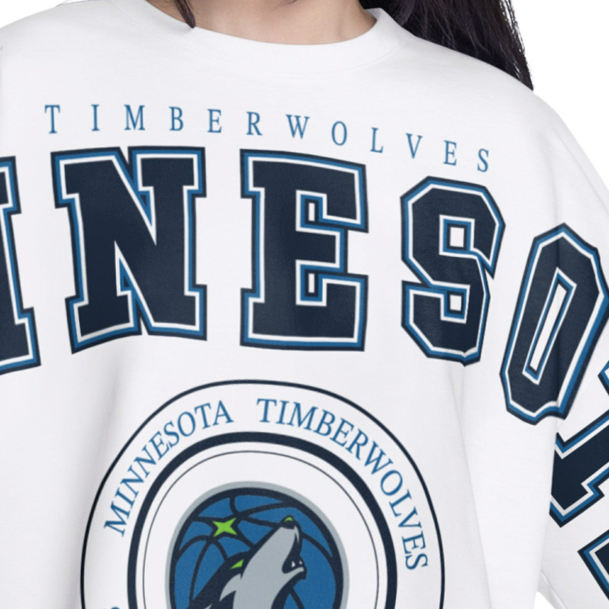 Minnesota Timberwolves G-III 4Her by Carl Banks Women's Bleachers Cropped French Terry Sweatshirt - White sale