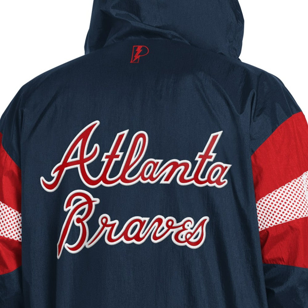 Atlanta Braves Pro Player Legacy Lightweight Full-Zip Hooded Jacket Navy/Red