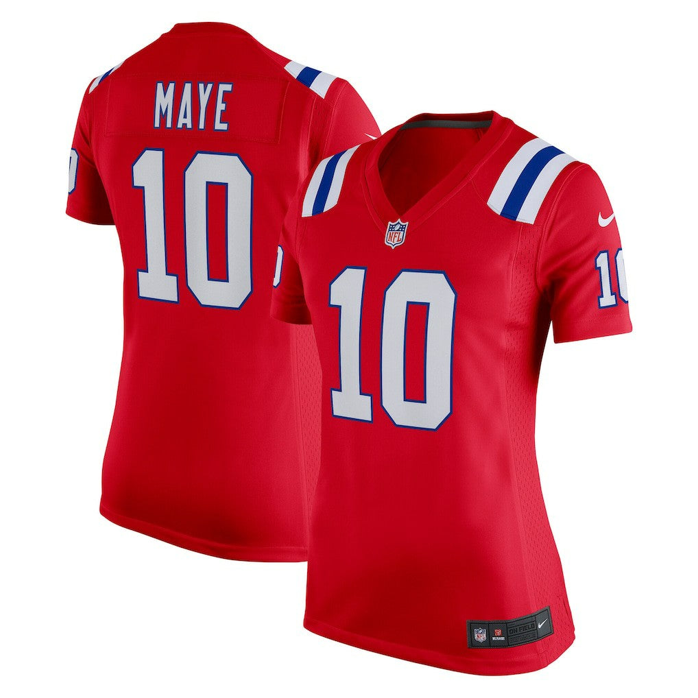 Drake Maye New England Patriots Women's Alternate Game Jersey - Red online