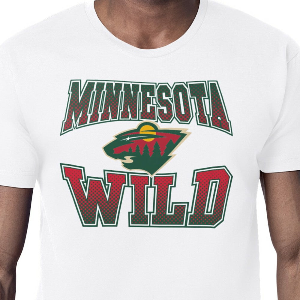 Minnesota Wild Starter Comic Style Team Graphic T-Shirt - White T-shirts