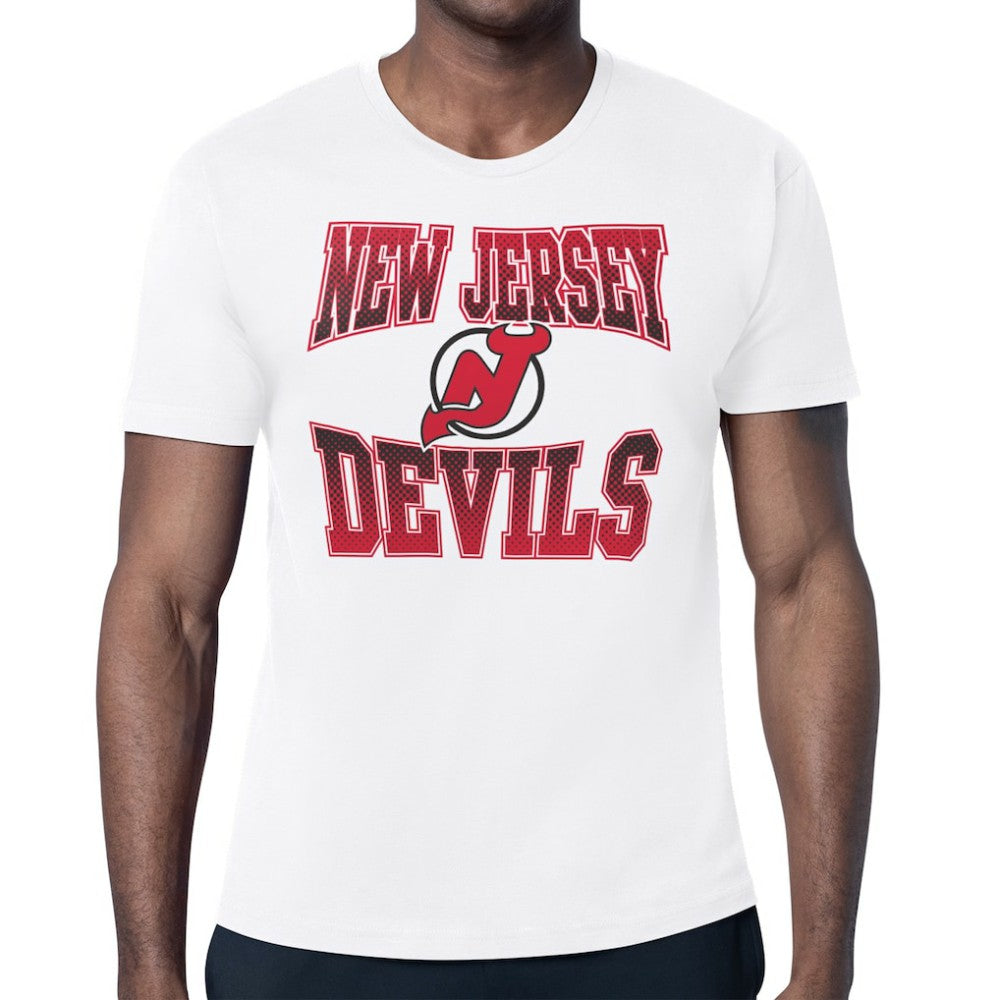New Jersey Devils Starter Comic Style Team Graphic T-Shirt - White T-shirts