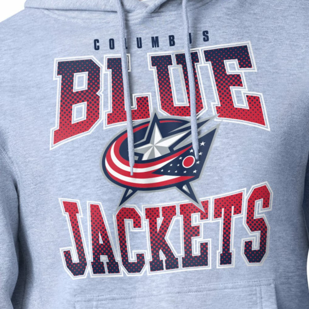 Columbus Blue Jackets Starter Comic Style Team Graphic Hoodie - Gray Hoodies