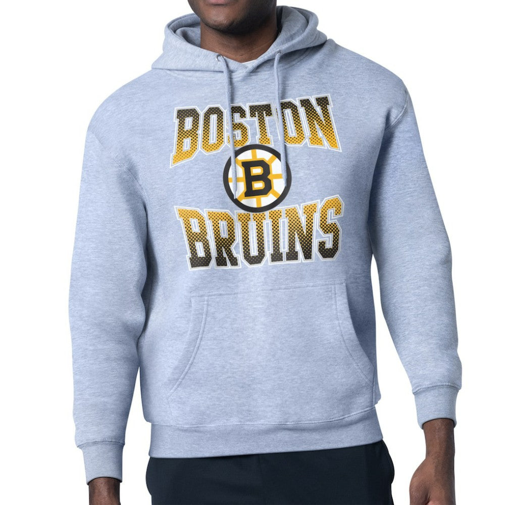 Boston Bruins Starter Comic Style Team Graphic Hoodie - Gray Hoodies