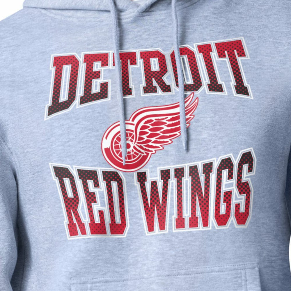 Detroit Red Wings Starter Comic Style Team Graphic Hoodie - Gray Hoodies