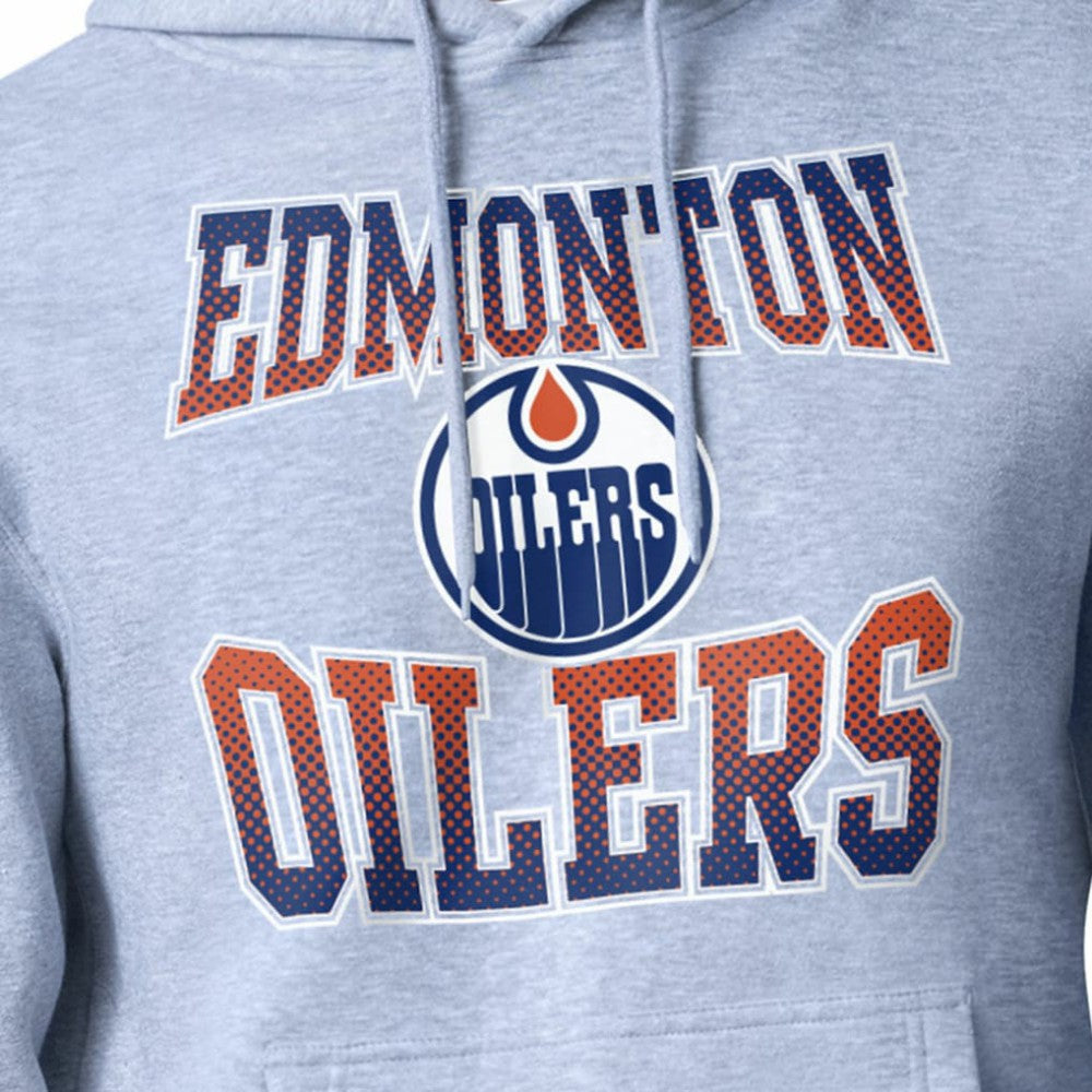 Edmonton Oilers Starter Comic Style Team Graphic Hoodie - Gray Hoodies