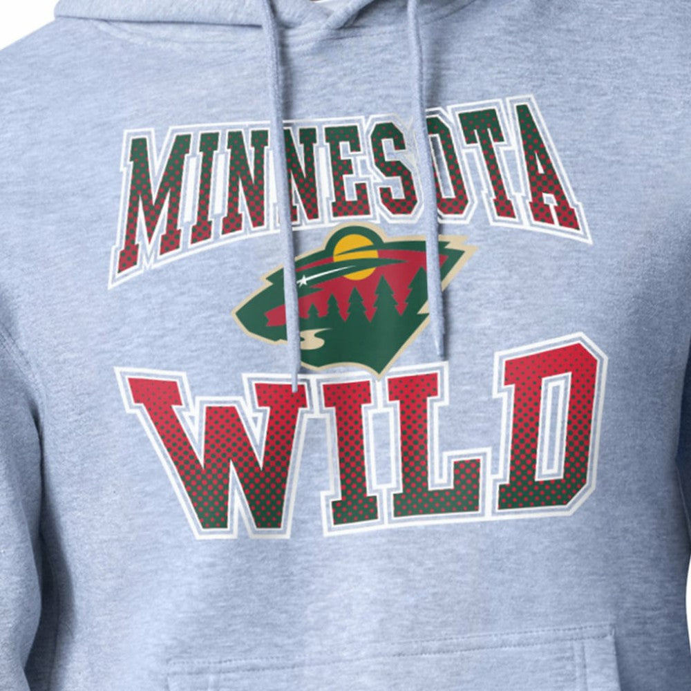 Minnesota Wild Starter Comic Style Team Graphic Hoodie - Gray Hoodies