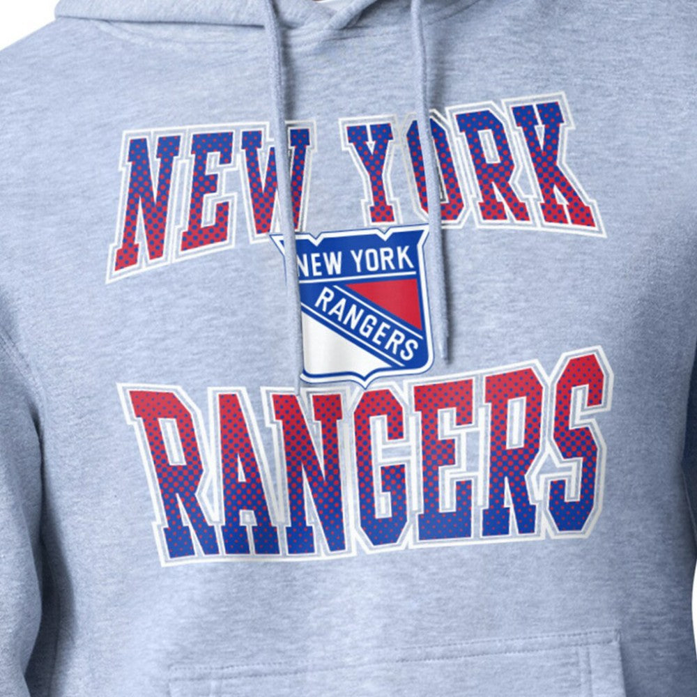 New York Rangers Starter Comic Style Team Graphic Hoodie - Gray Hoodies