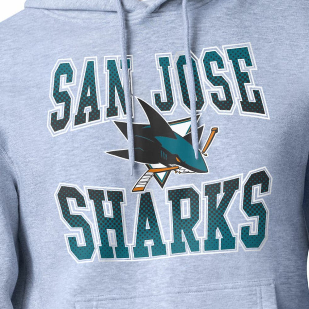 San Jose Sharks Starter Comic Style Team Graphic Hoodie - Gray Hoodies