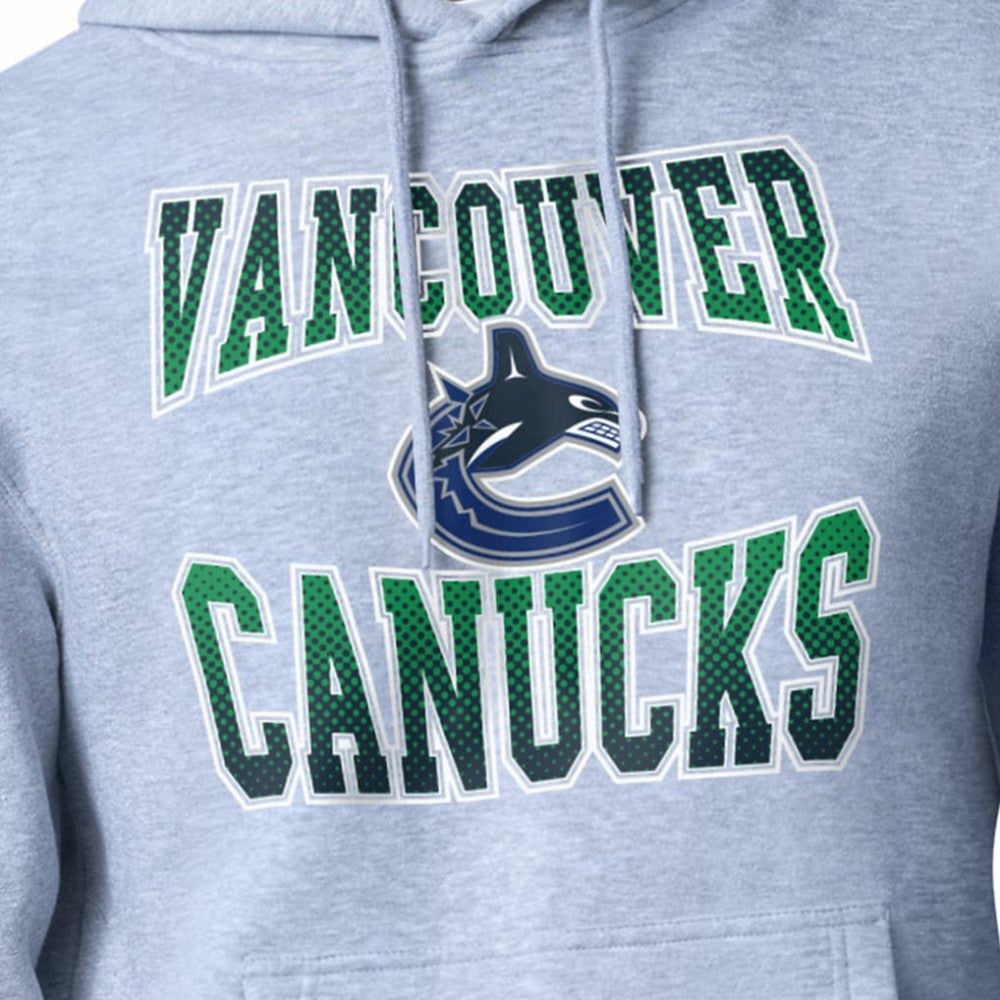 Vancouver Canucks Starter Comic Style Team Graphic Hoodie - Gray Hoodies