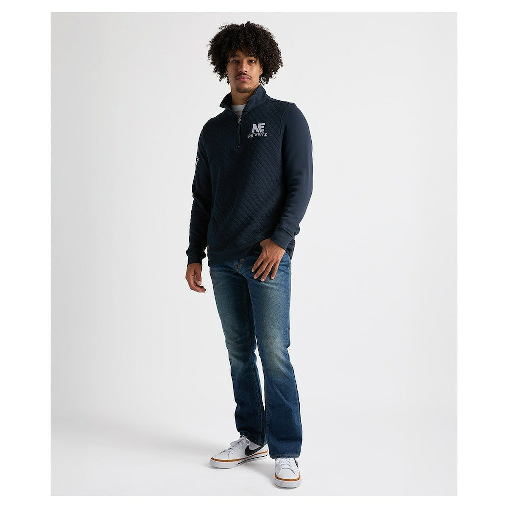 Charles River x New England Patriots Franconia Quilted Quarter-Zip Sweatshirt - Navy sale