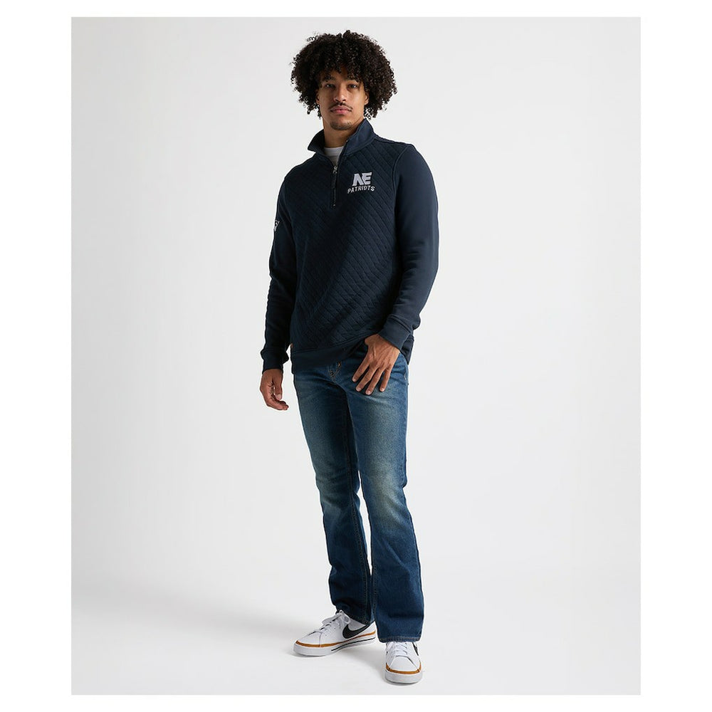 Charles River x New England Patriots Franconia Quilted Quarter-Zip Sweatshirt - Navy sale