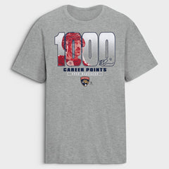 Brad Marchand Florida Panthers 1,000 Career Points Legacy T-Shirt - Gray T-shirts