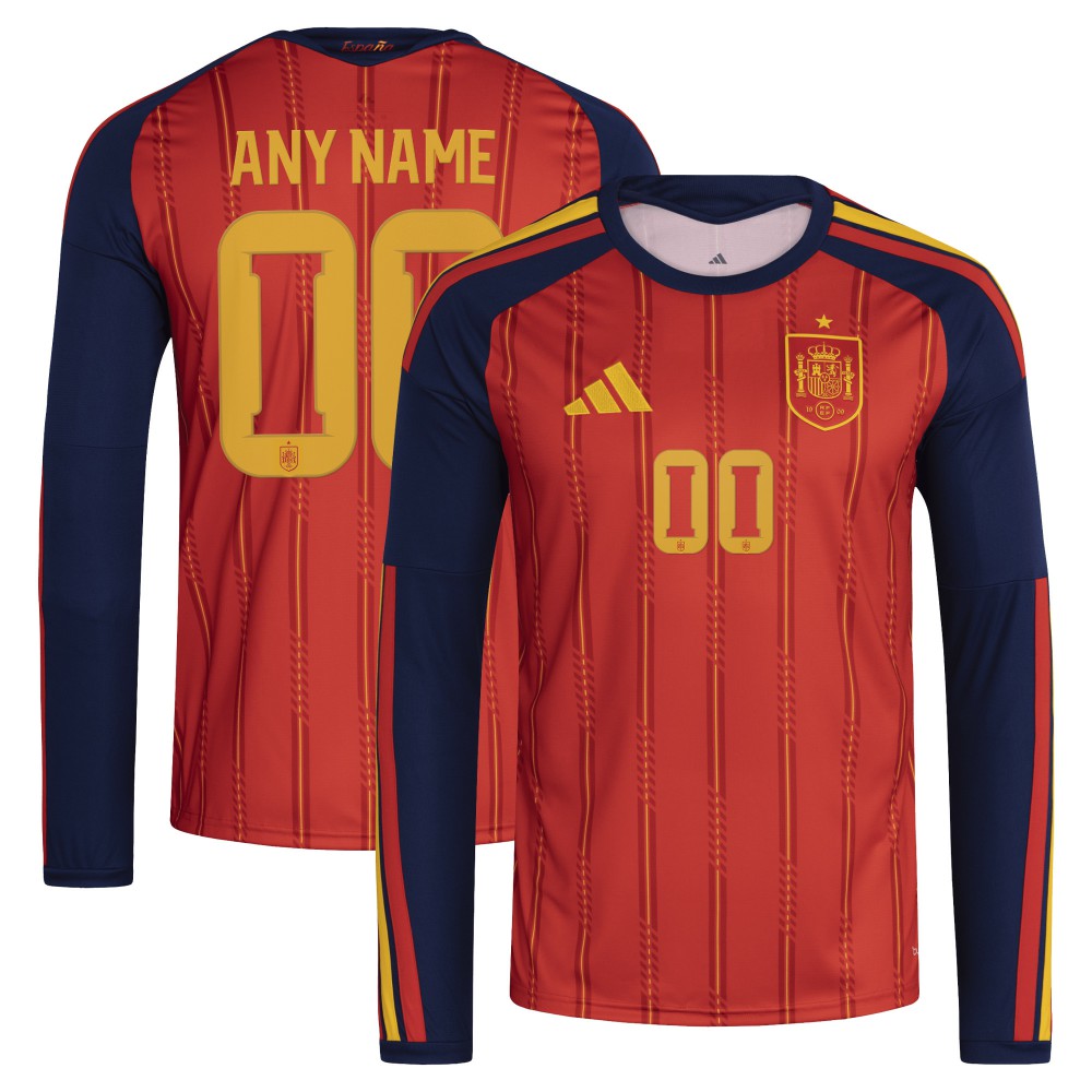 Spain National Team FIFA x World Cup 2026 Home Replica Long Sleeve Custom Jersey - Red on sale