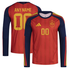 Spain National Team FIFA x World Cup 2026 Home Replica Long Sleeve Custom Jersey - Red on sale
