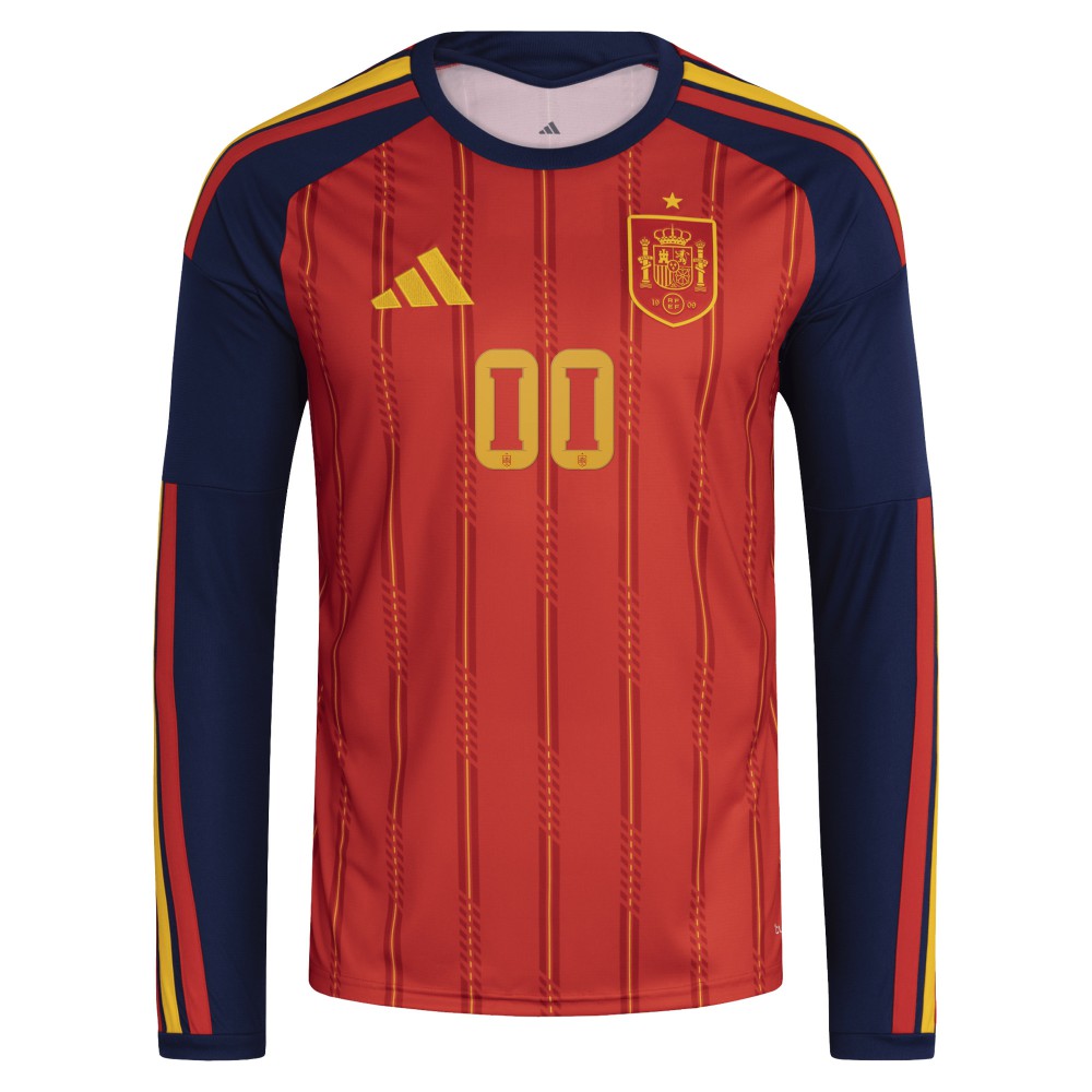 Spain National Team FIFA x World Cup 2026 Home Replica Long Sleeve Custom Jersey - Red on sale