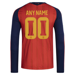 Spain National Team FIFA x World Cup 2026 Home Replica Long Sleeve Custom Jersey - Red on sale