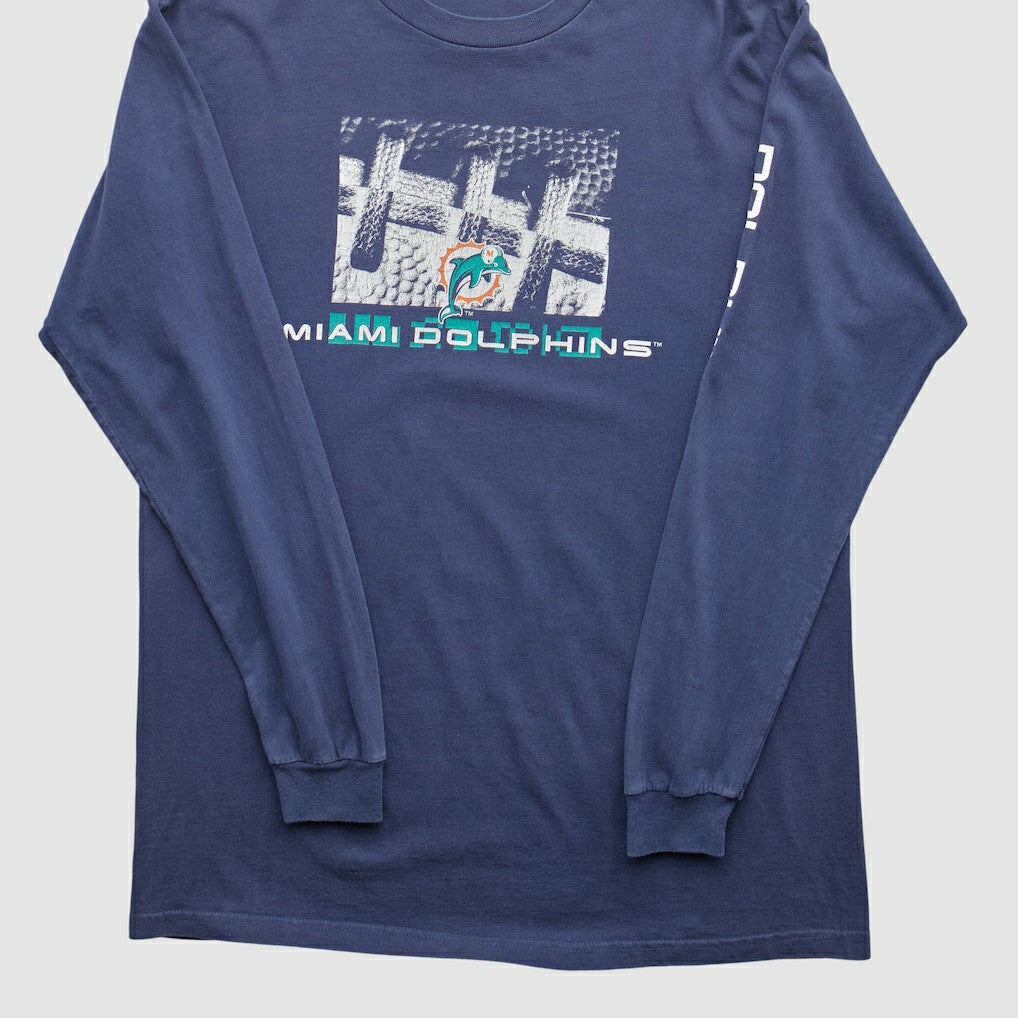 Miami Dolphins 2000s Long Sleeve T-shirt - Navy Vintage on sale