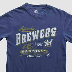 Milwaukee Brewers Majestic 2010s T-shirt Navy Vintage