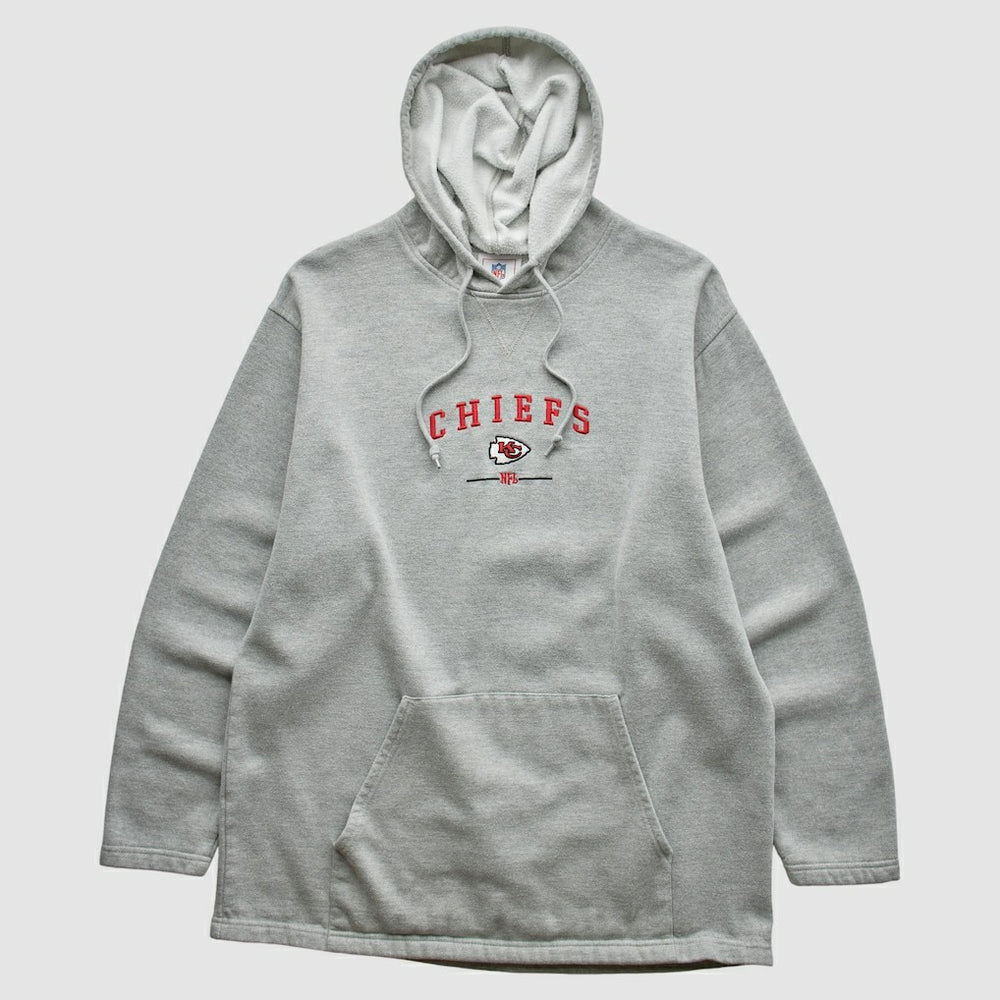 Kansas City Chiefs NFL 2000s Hooded Pullover Sweatshirt - Heather Gray Vintage discount