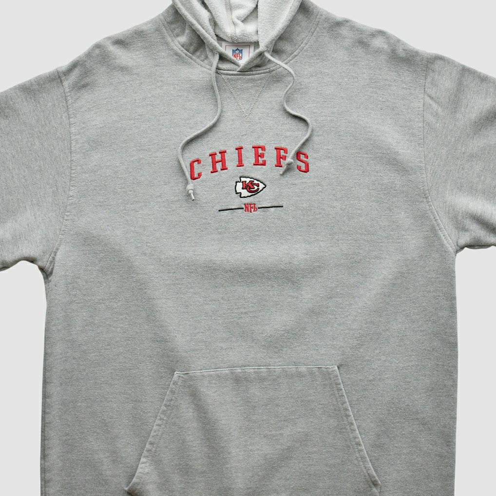 Kansas City Chiefs NFL 2000s Hooded Pullover Sweatshirt - Heather Gray Vintage discount