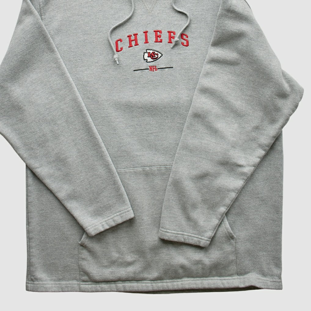 Kansas City Chiefs NFL 2000s Hooded Pullover Sweatshirt - Heather Gray Vintage discount