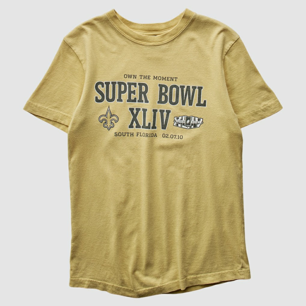 New Orleans Saints Reebok 2010 T-shirt - Yellow Vintage on sale