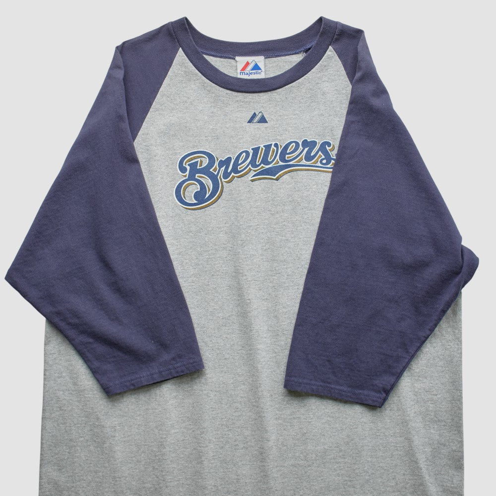Milwaukee Brewers Majestic 2000s T-shirt Gray Vintage