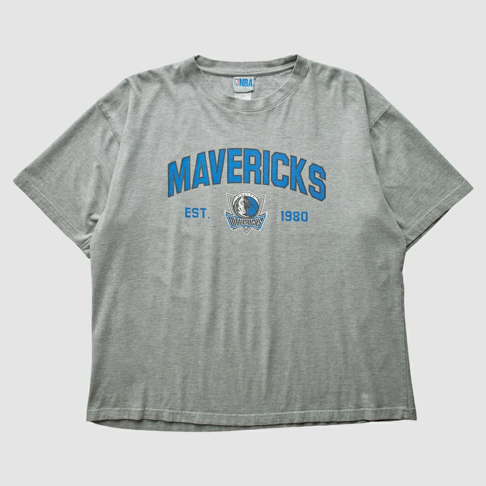Dallas Mavericks NBA 2000s T-shirt sale - Heather Gray Vintage for sale