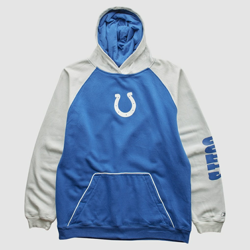 Indianapolis Colts Reebok 2000s Hooded Pullover Sweatshirt - Blue Vintage sale