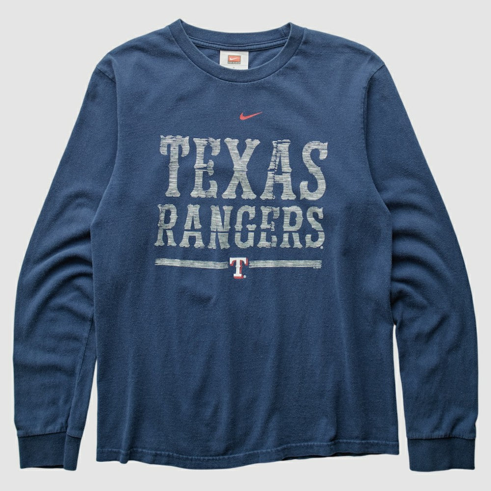 Texas Rangers 2000s Long Sleeve T-shirt Navy Vintage
