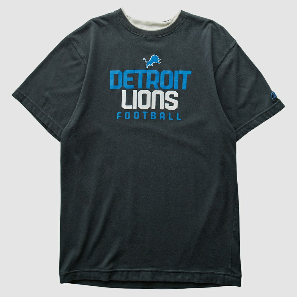 Detroit Lions Reebok 2000s T-shirt - Black Vintage for sale