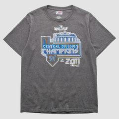 Milwaukee Brewers Majestic 2011 T-shirt Dark Heather Gray Vintage