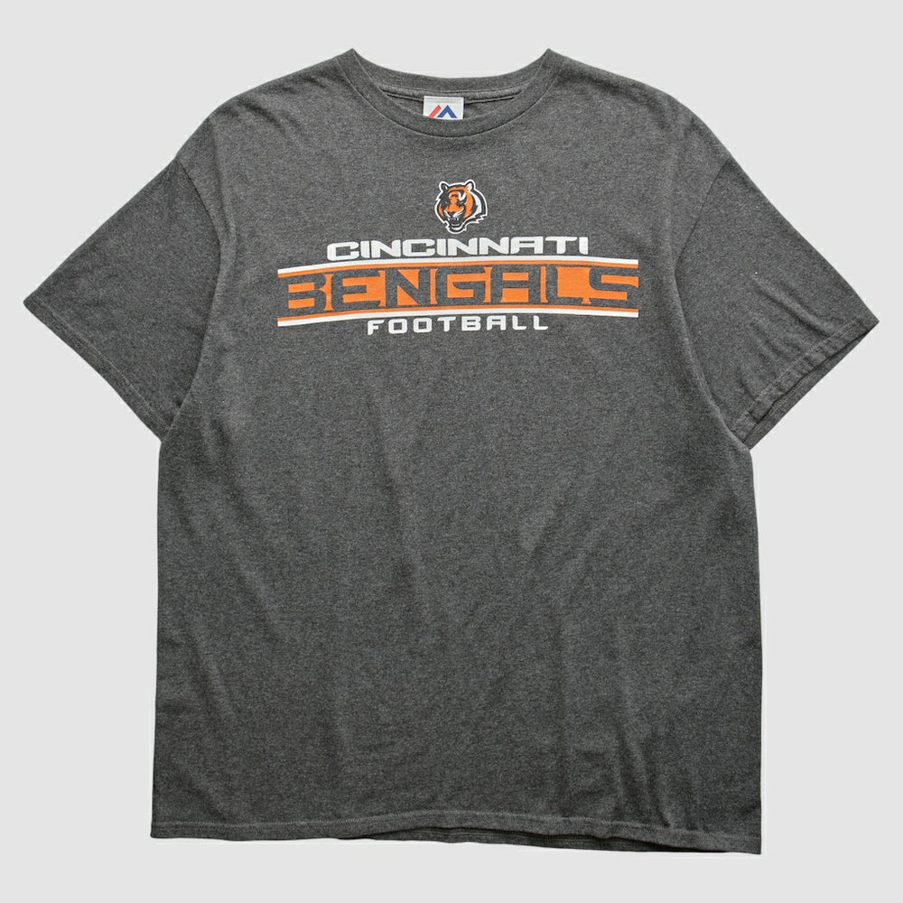 Cincinnati Bengals Majestic 2010s T-shirt - Dark Heather Gray Vintage discount