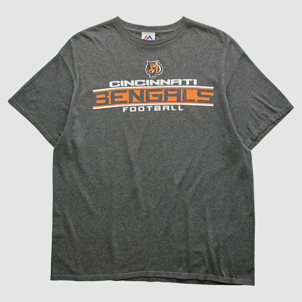 Cincinnati Bengals Majestic 2010s T-shirt - Dark Heather Gray Vintage discount