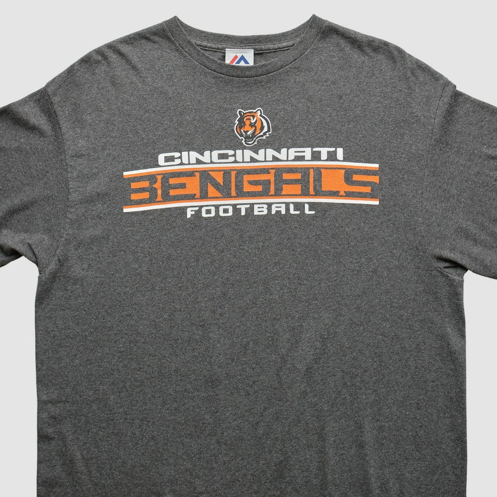 Cincinnati Bengals Majestic 2010s T-shirt - Dark Heather Gray Vintage discount