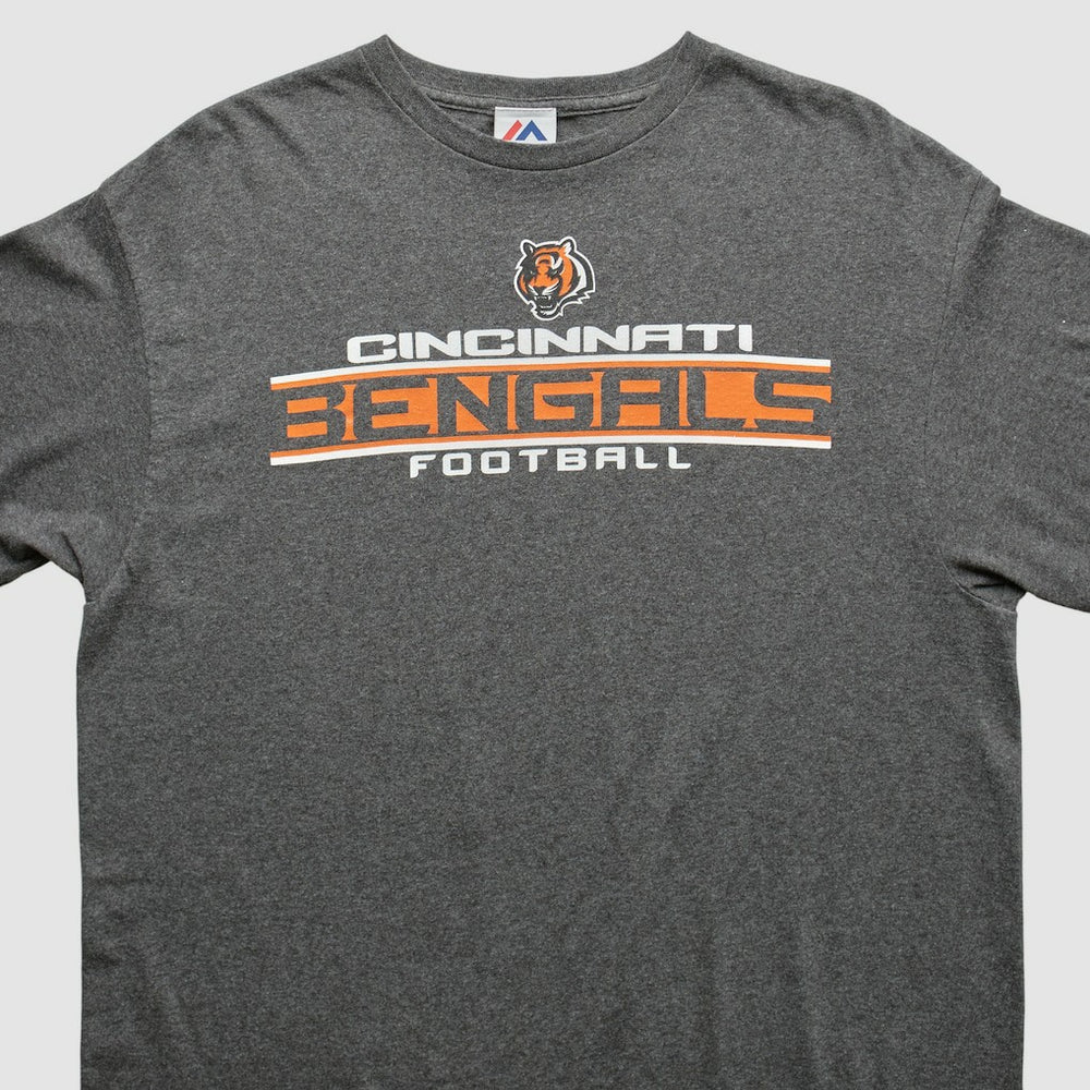 Cincinnati Bengals Majestic 2010s T-shirt - Dark Heather Gray Vintage discount
