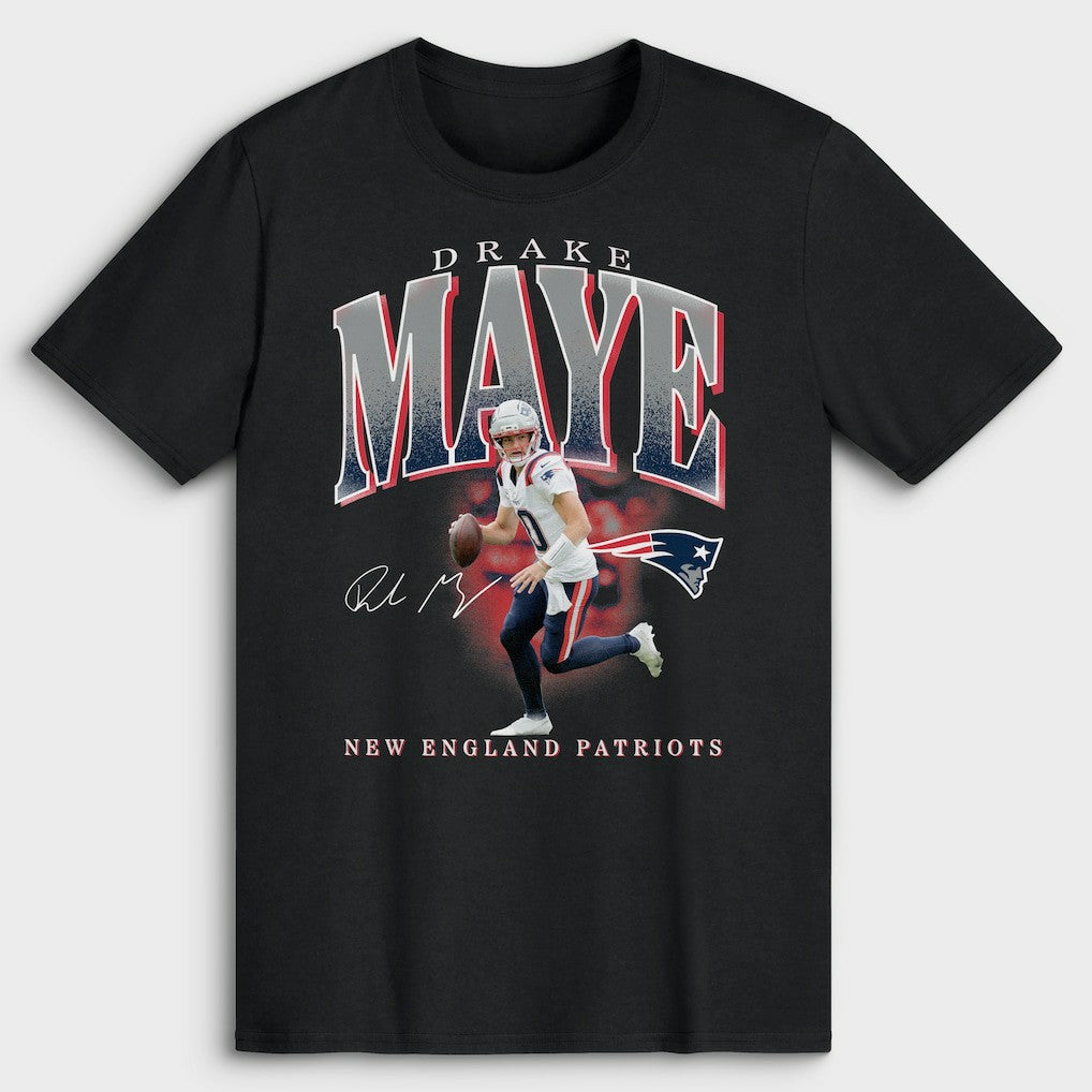 Drake Maye New England Patriots Big & Tall Player Hype T-Shirt - Black discount