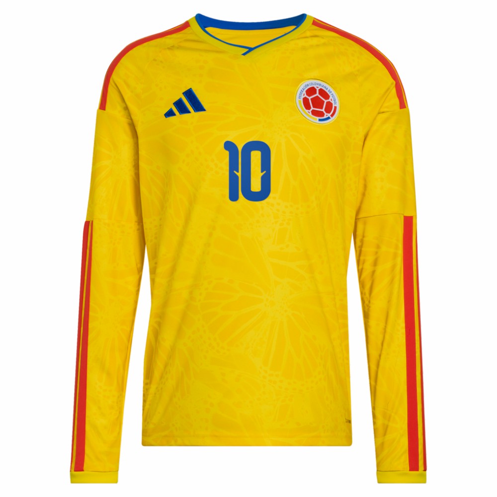 James Rodriguez Colombia National Team 2026 Home Replica Long Sleeve Jersey - Yellow shop