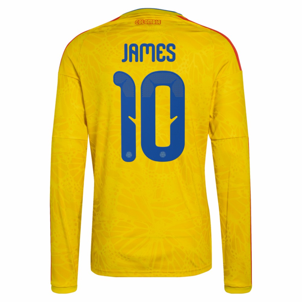 James Rodriguez Colombia National Team 2026 Home Replica Long Sleeve Jersey - Yellow shop