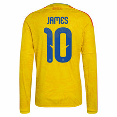 James Rodriguez Colombia National Team 2026 Home Replica Long Sleeve Jersey - Yellow shop